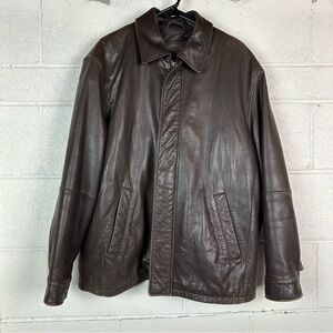 Jos. A Bank Signature collection Men’s brown leather Jacket size Large